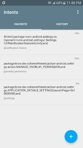 Android application Intent screenshort