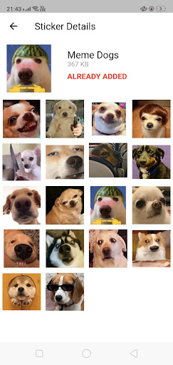 Android application Dogs WA Stickers | Dog Sticker screenshort