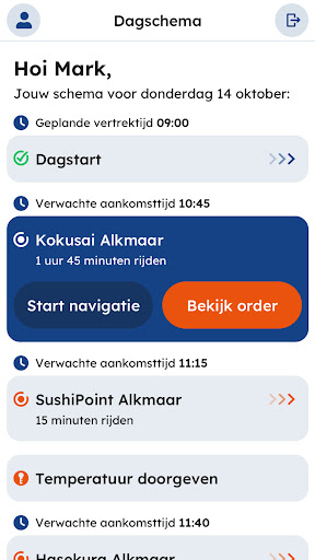 Android application Visco chauffeursapp screenshort
