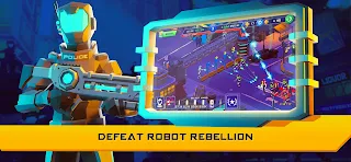 Cyber Police - Idle Robot Defe - Screenshot 1