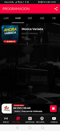Android application Frecuencia Vallenata screenshort