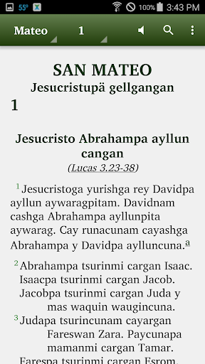 Android application Quechua South Conchucos -Bible screenshort