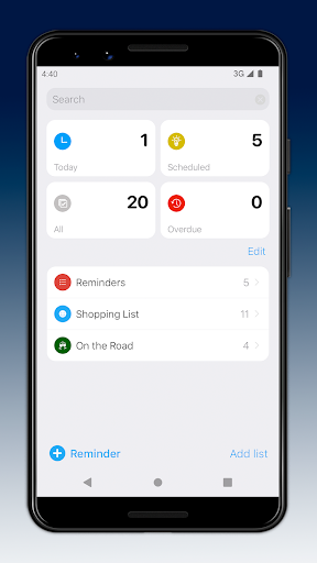 Android application Reminders Lite screenshort