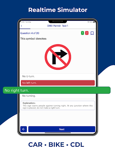 Screenshot of Alaska DMV Permit Practice
