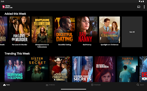 Screenshot of Lifetime Movie Club