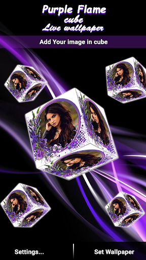Purple Flame Cube Wallpaper Screen 2