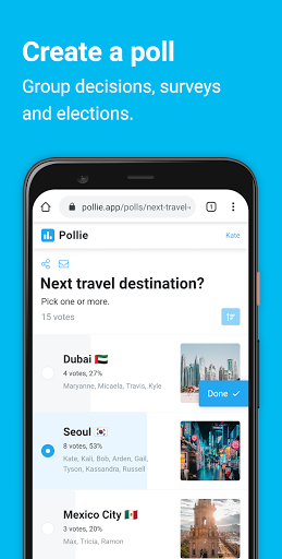 Android application Pollie: Create Polls screenshort