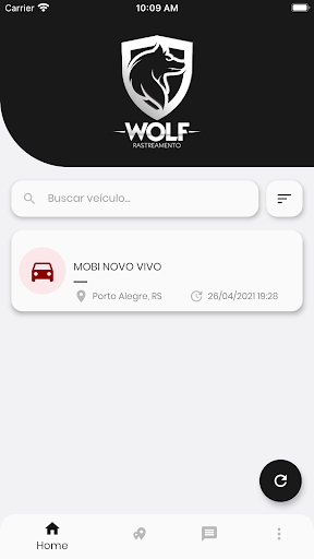 Android application Wolf Rastreamento screenshort