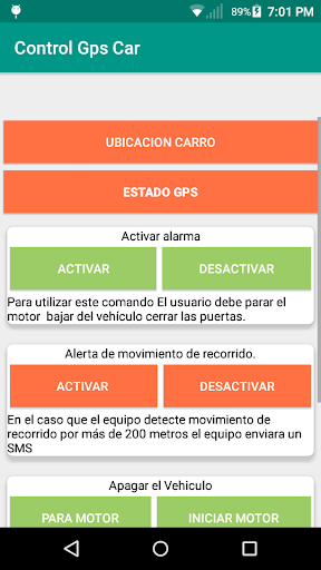 Android application Control localizador GPS Car screenshort