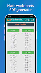 123 Math Homeworks - Practice Sheets Generator