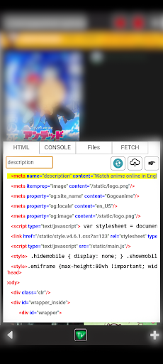 Android application WebInspector web html DevTools screenshort