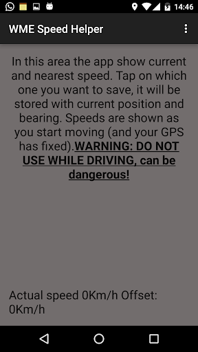 Android application WME Speed Helper App screenshort