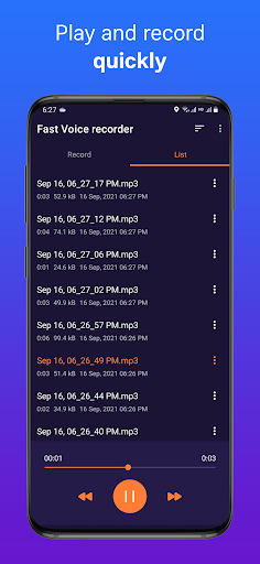 Fast Voice Recorder Screen 2