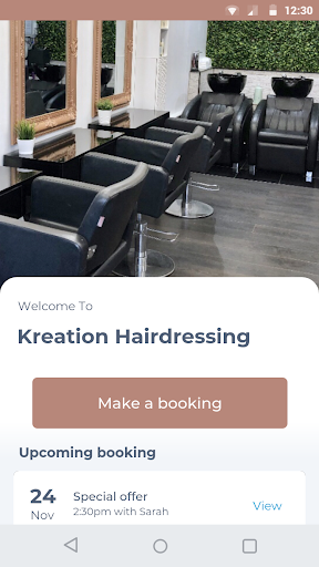 Android application Kreation Hairdressing screenshort