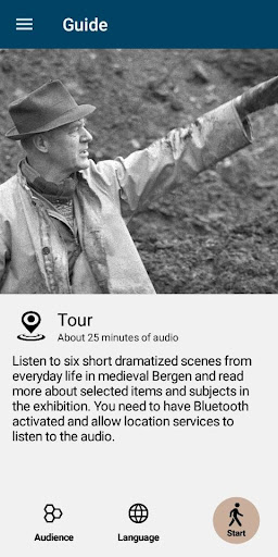 Android application Bymuseet i Bergen screenshort