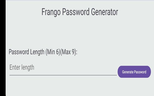 Frango Password Generator Screen 3