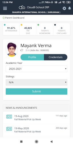 Cloud9 School App Screen 3