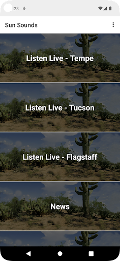 Android application Sun Sounds screenshort