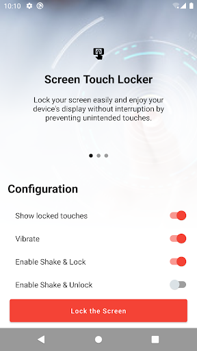 Android application Screen Touch Locker screenshort