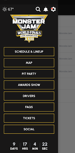 Monster Jam Fan Guide Screen 2