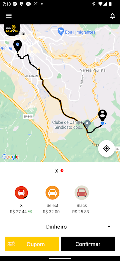 Android application BIBI DRIVE - Passageiro screenshort