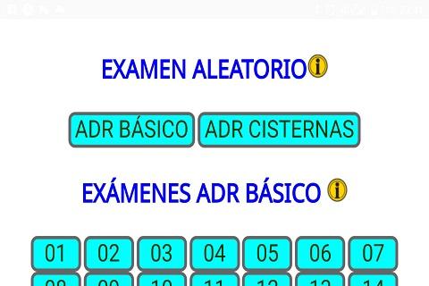 Android application Examenes ADR Fimed screenshort