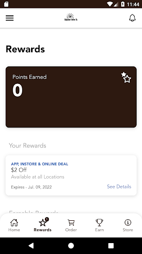 Ridgeland Coffee Co Rewards Screen 2