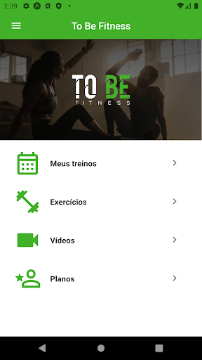Android application TO BE FITNESS screenshort