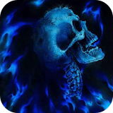Skull in blue fire live wp icon