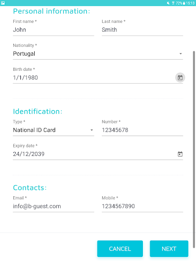 B-Guest Front Desk Check-In Screen 2