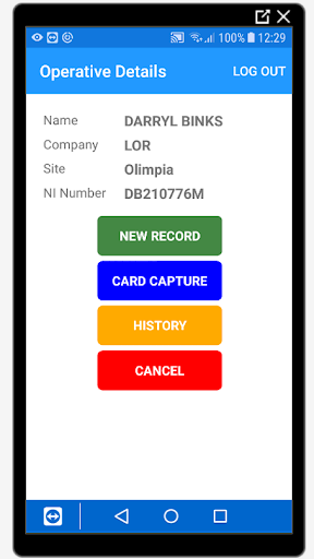 LOR Induction Training Screen 2