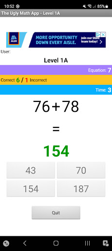 The Ugly Math App Screen 3