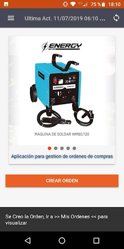 Android application Sistema Gestión de Venta screenshort