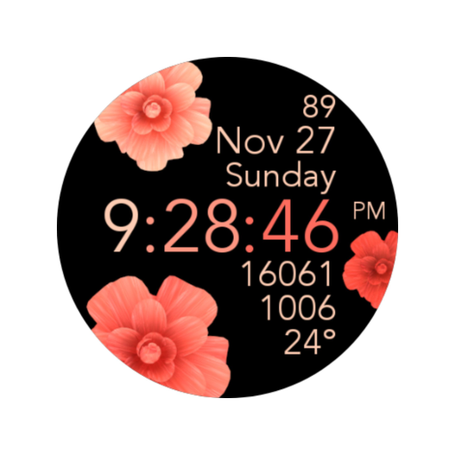 Peach Flowers Watch Face logo