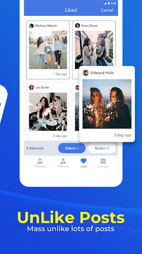Android application Followers Reports for ig screenshort