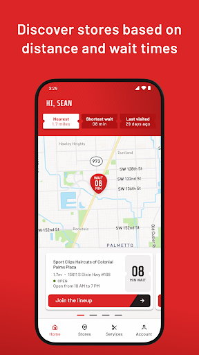 Android application Sport Clips Haircuts Check In screenshort