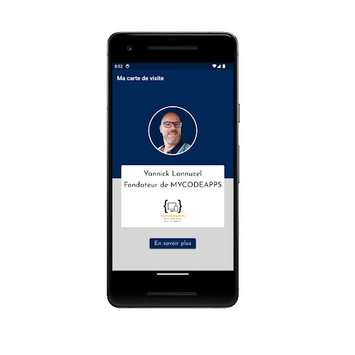Carte de Visite MYCodeApps Screen 2