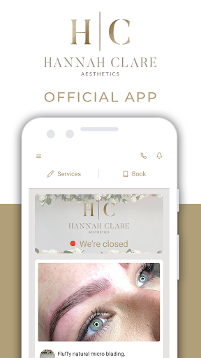 Android application Hannah Clare Aesthetics screenshort