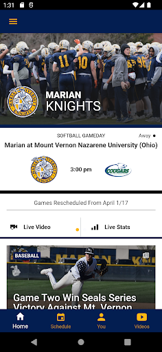 Android application Marian University Athletics screenshort