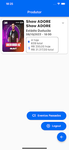 Android application Tá na mão Ingressos - Produtor screenshort