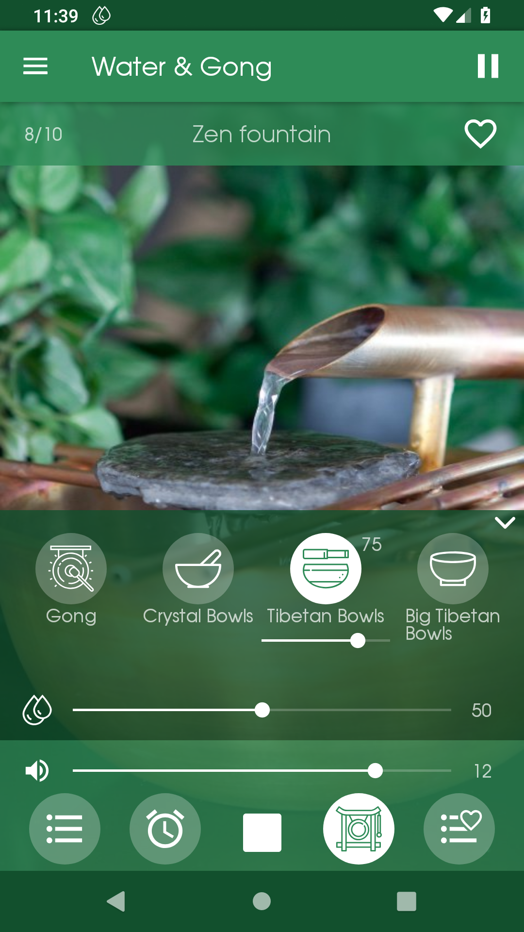 Android application Water & Gong - Relaxing sounds: sleep & meditation screenshort