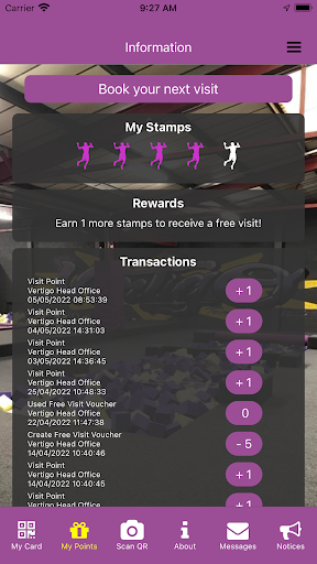 Vertigo Trampoline Rewards Screen 3
