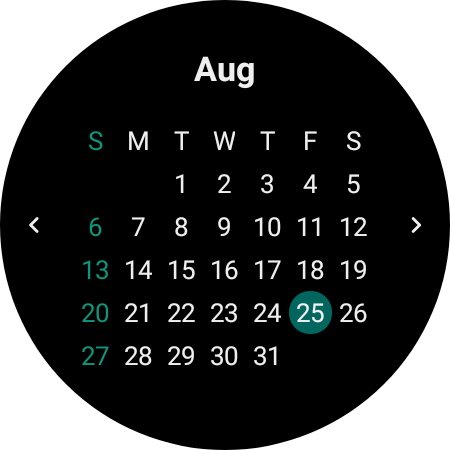 Calendar on Tile Screen 2