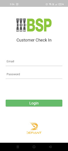Android application BSP Customer Check In screenshort