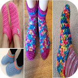 women slipper crochet icon