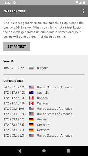 DNS leak test Screen 3