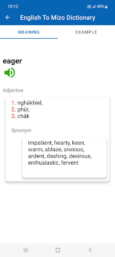 English To Mizo Dictionary Screen 2