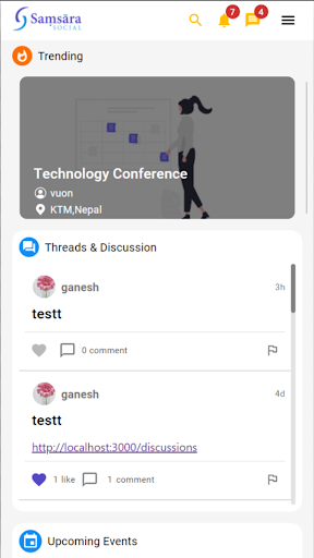Android application Samsara Social screenshort