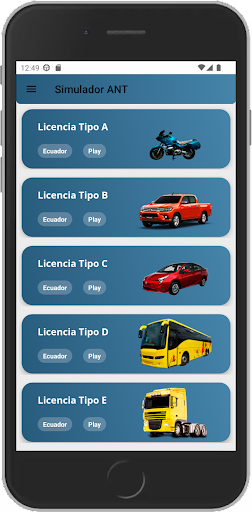 Android application Simulador de Examen Ecuador screenshort