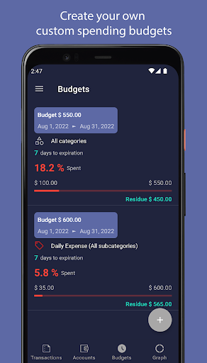 Budget Cloud: Expense Manager Screen 2